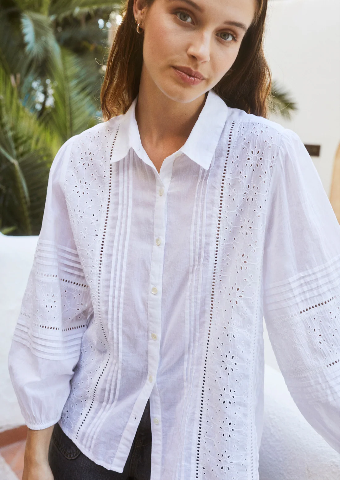 Indi & Cold | Embroidered Blouse - White