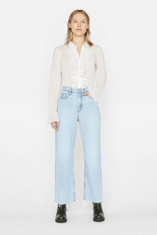 FRAME | Rolled High Rise Wide Leg - Meadow