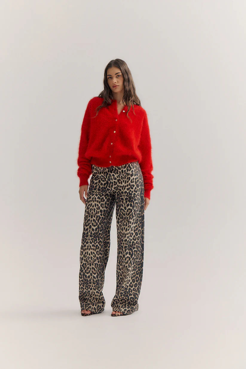 World Of Nomads | Frankie Cashmere Crew Neck Cardigan - Flame