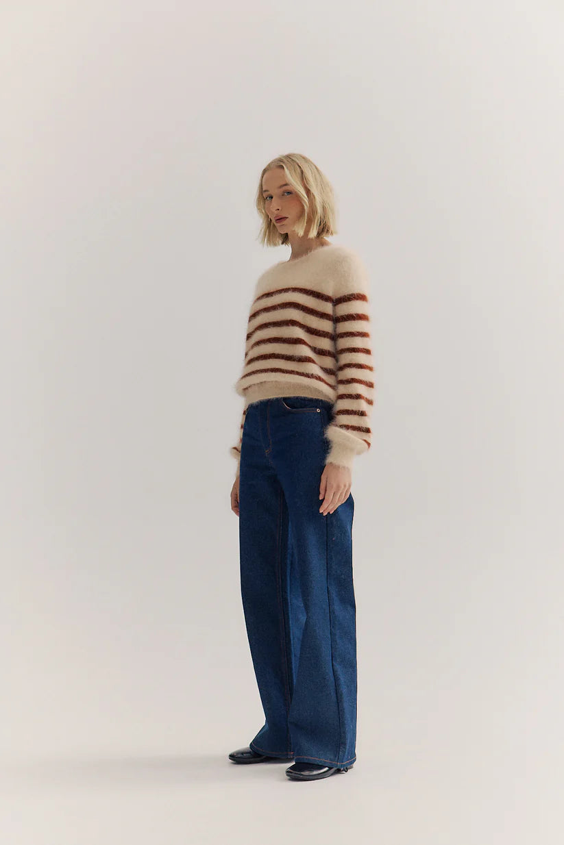World of Nomads | Tara Stripe Knit - Oatmeal