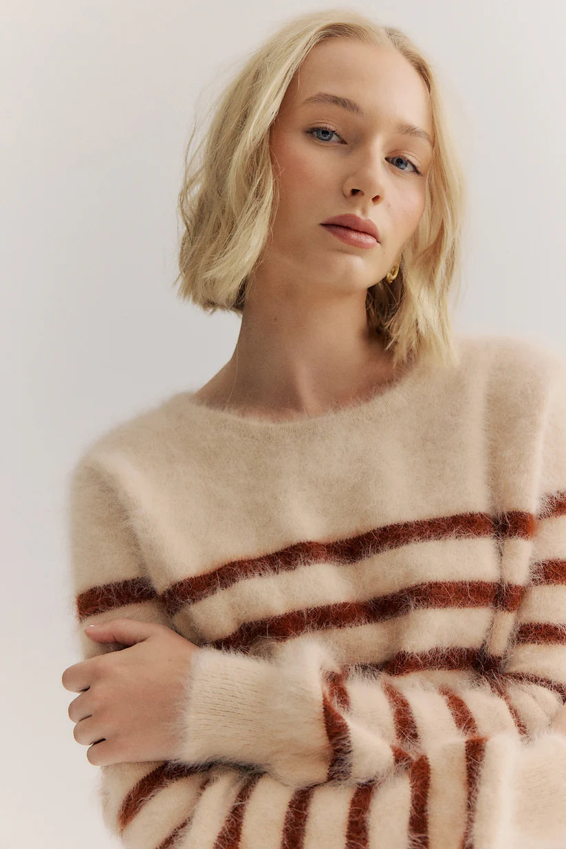 World of Nomads | Tara Stripe Knit - Oatmeal