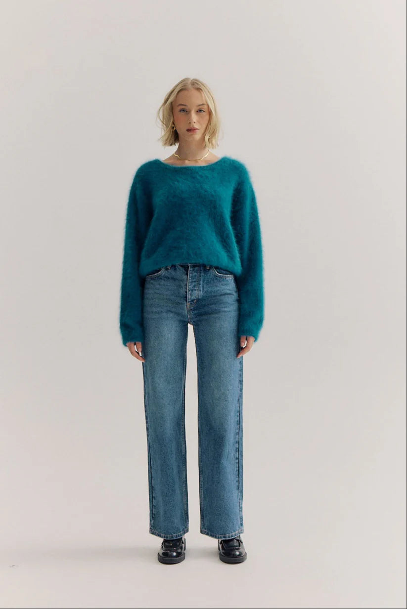 World of Nomads | Adele Cashmere Crewneck - Ocean