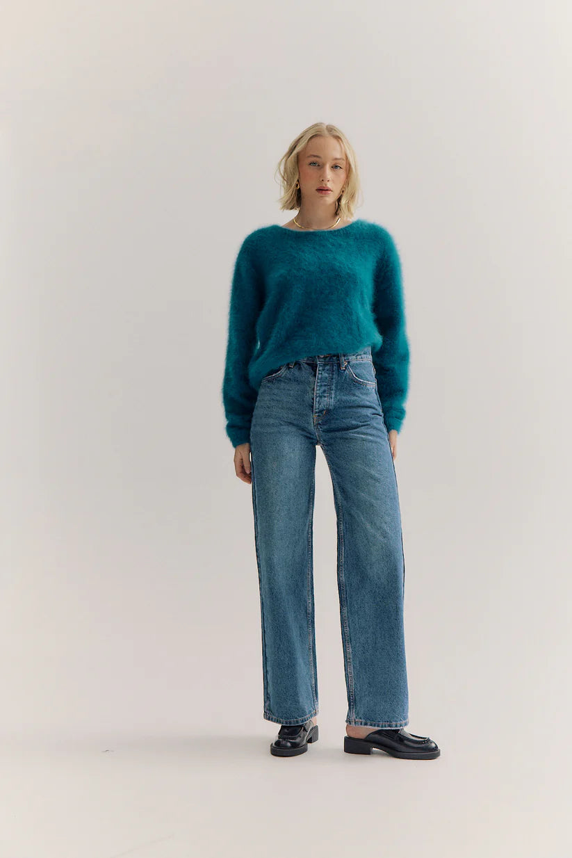 World of Nomads | Adele Cashmere Crewneck - Ocean