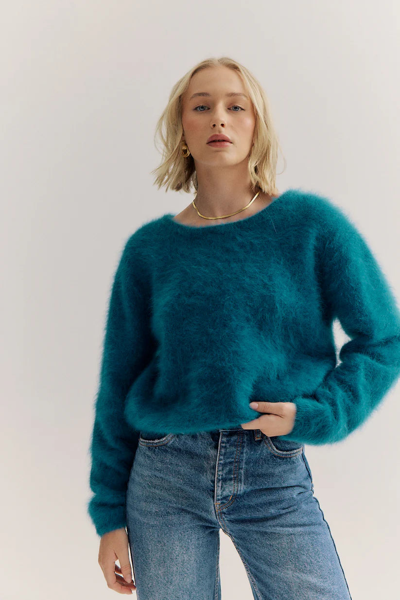 World of Nomads | Adele Cashmere Crewneck - Ocean