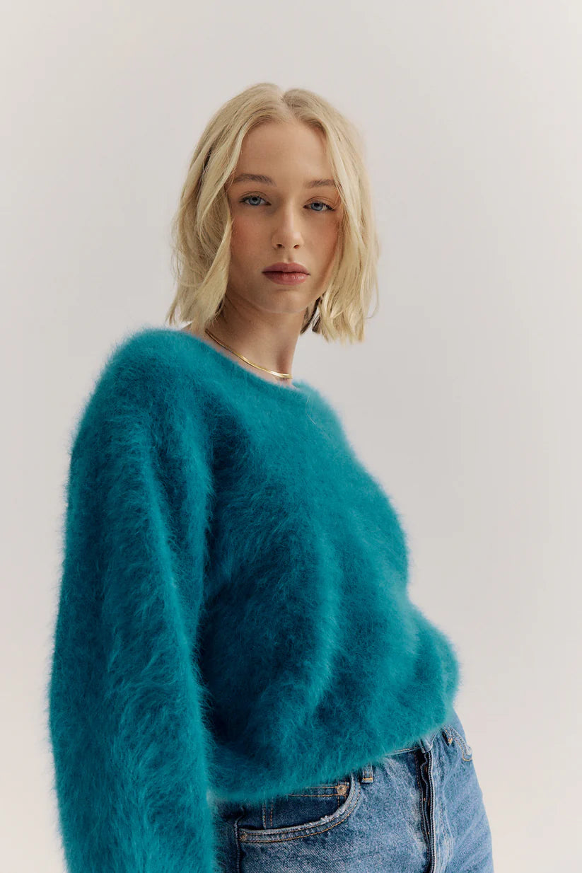 World of Nomads | Adele Cashmere Crewneck - Ocean