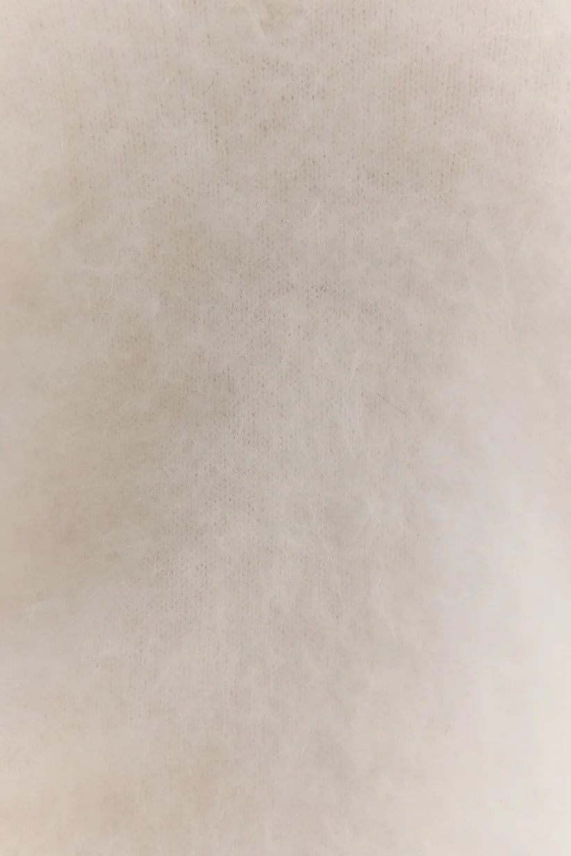 World of Nomads | Isabella V-Neck Knit Balloon Sleeve - Snow