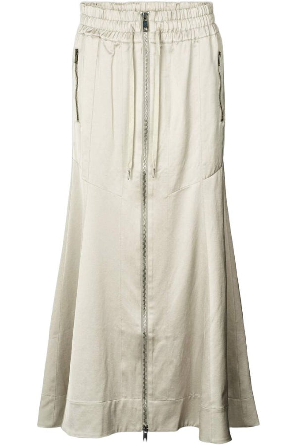 Rabens Saloner | Techno Drape Flared Skirt - Oyster