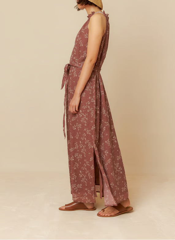 Indi & Cold | Floral Dress - Chocolate