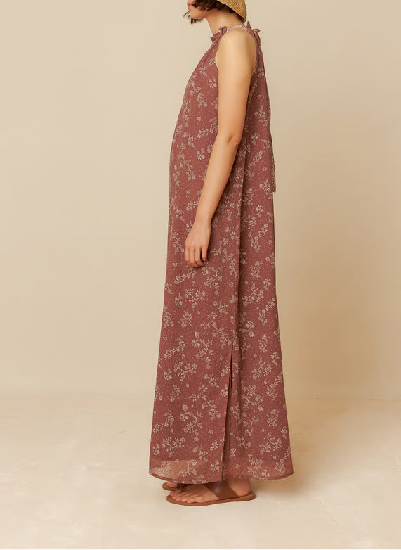 Indi & Cold | Floral Dress - Chocolate
