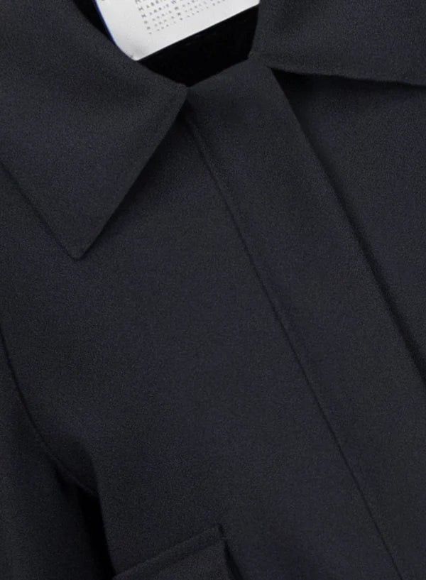 Harris Wharf | Cropped Raglan Scuba Jacket - Black