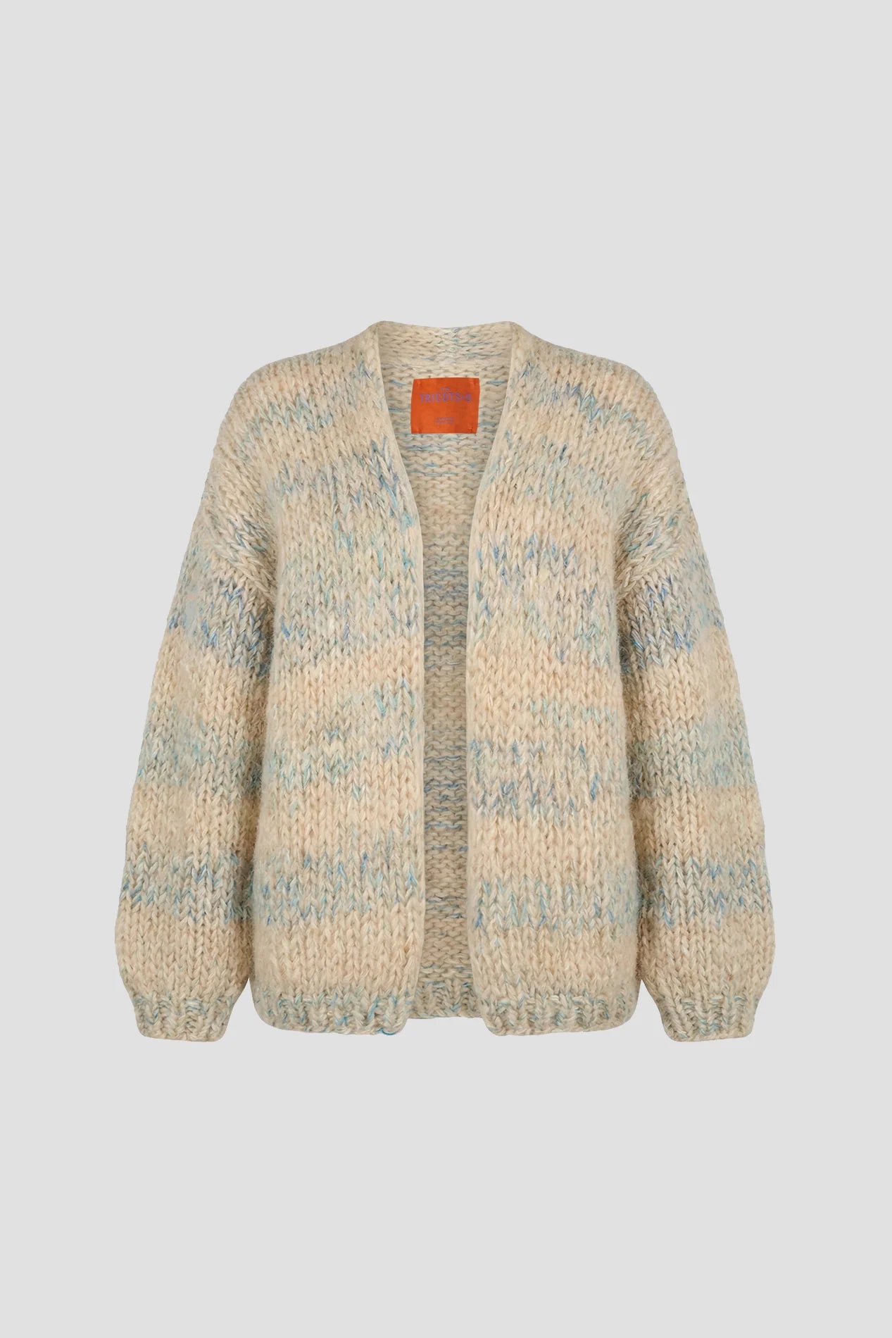 Les Tricots d’O | Brigitte Cardigan Short – Sand / Blue