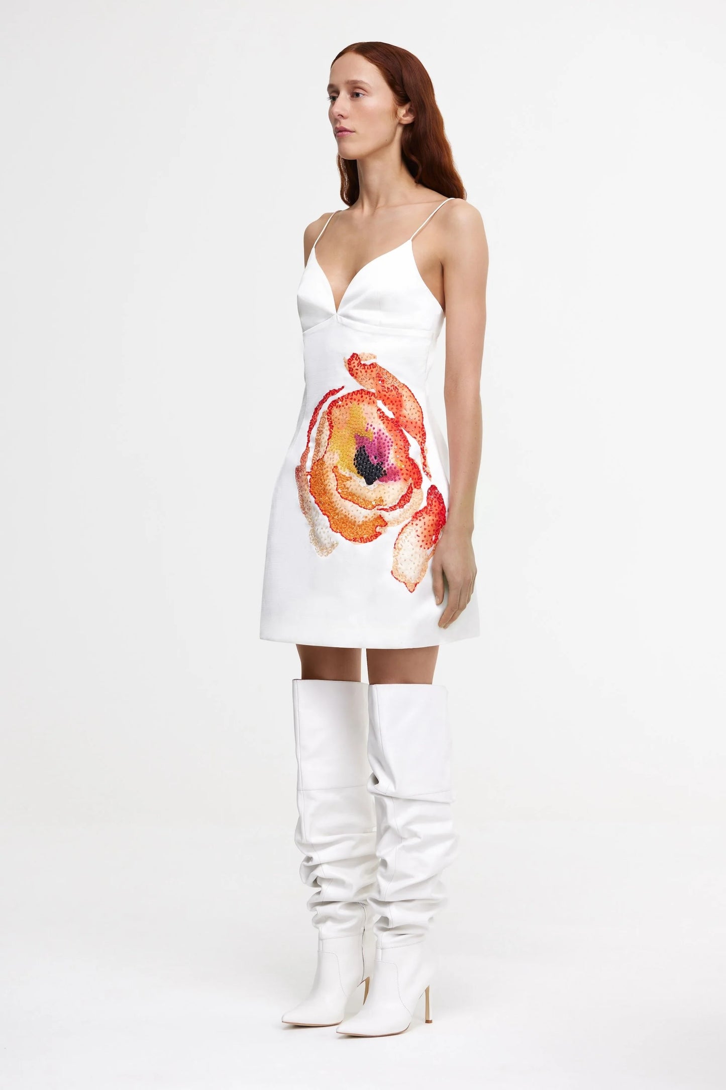 Acler | Pendoylan Mini Dress - White / Poppy