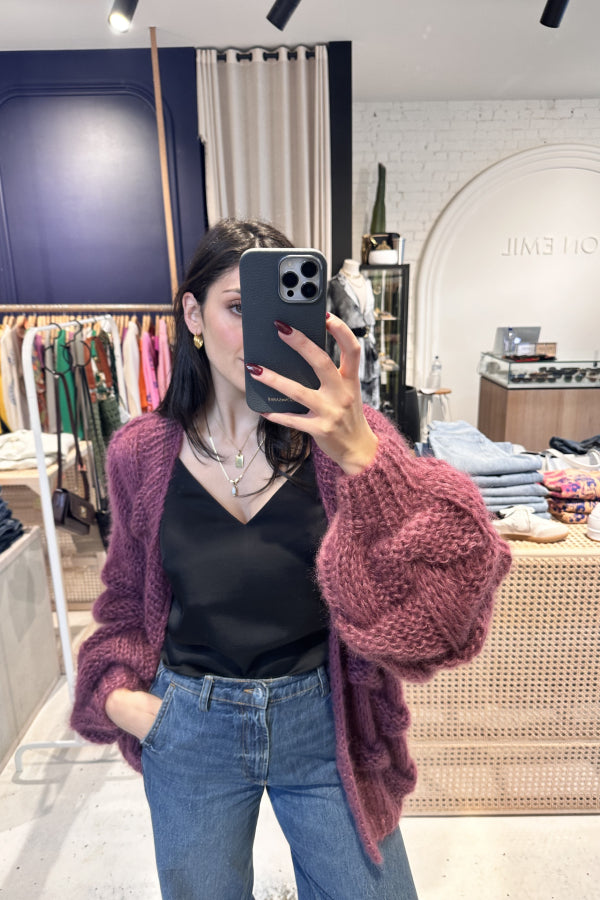 Les Tricots D'o | Mohair / Silk Cardigan - Burgundy