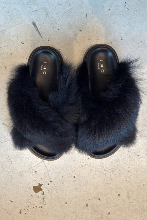IRO Paris | Crossy Foxy Sandal - Black Fur
