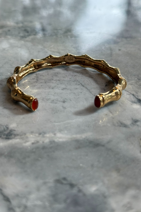 Gas Bijoux | Bamboo Bangle Bracelet - Gold/Cabochon
