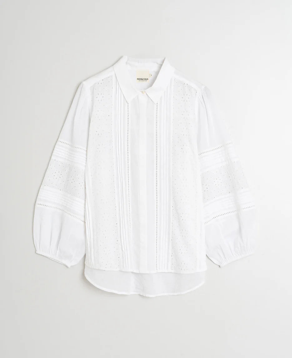 Indi & Cold | Embroidered Blouse - White