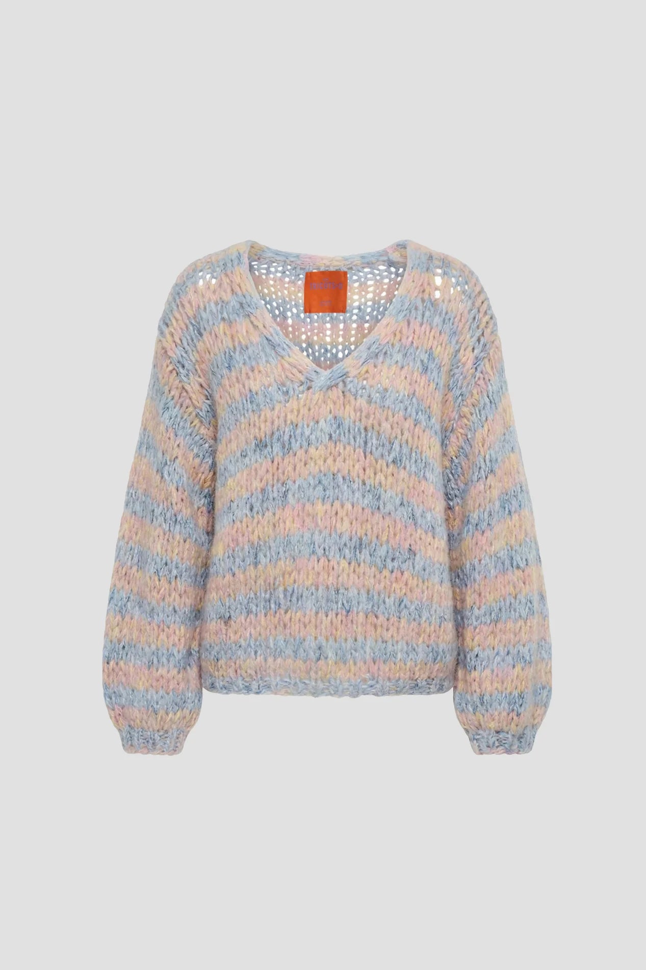 Les Tricots d’O | Lizzy Pullover V Neck - Pastel Blue/ Yellow/ Pink