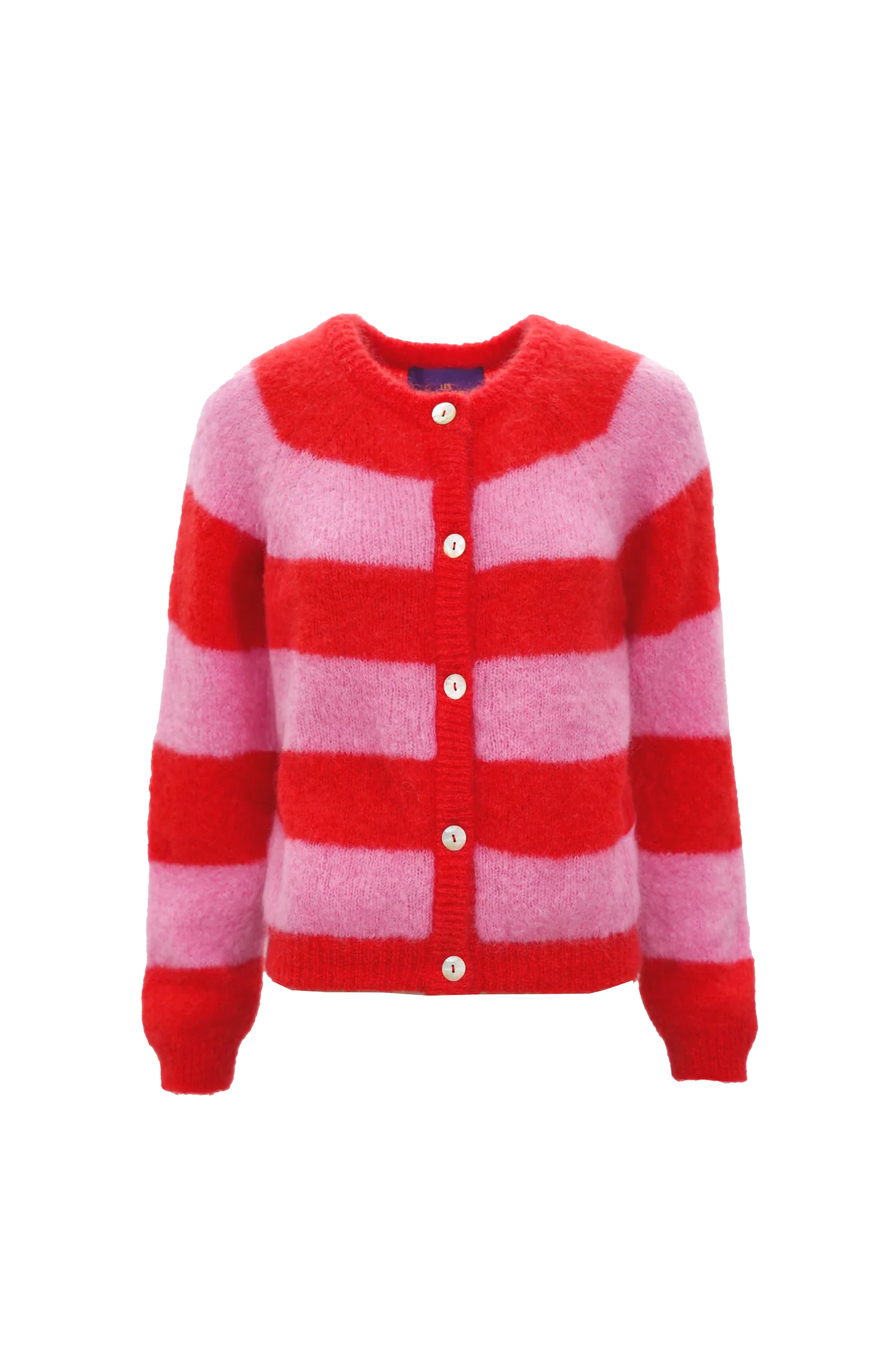 Les Tricots D'o | Alice Cardigan - Striped Candy Pink / Red