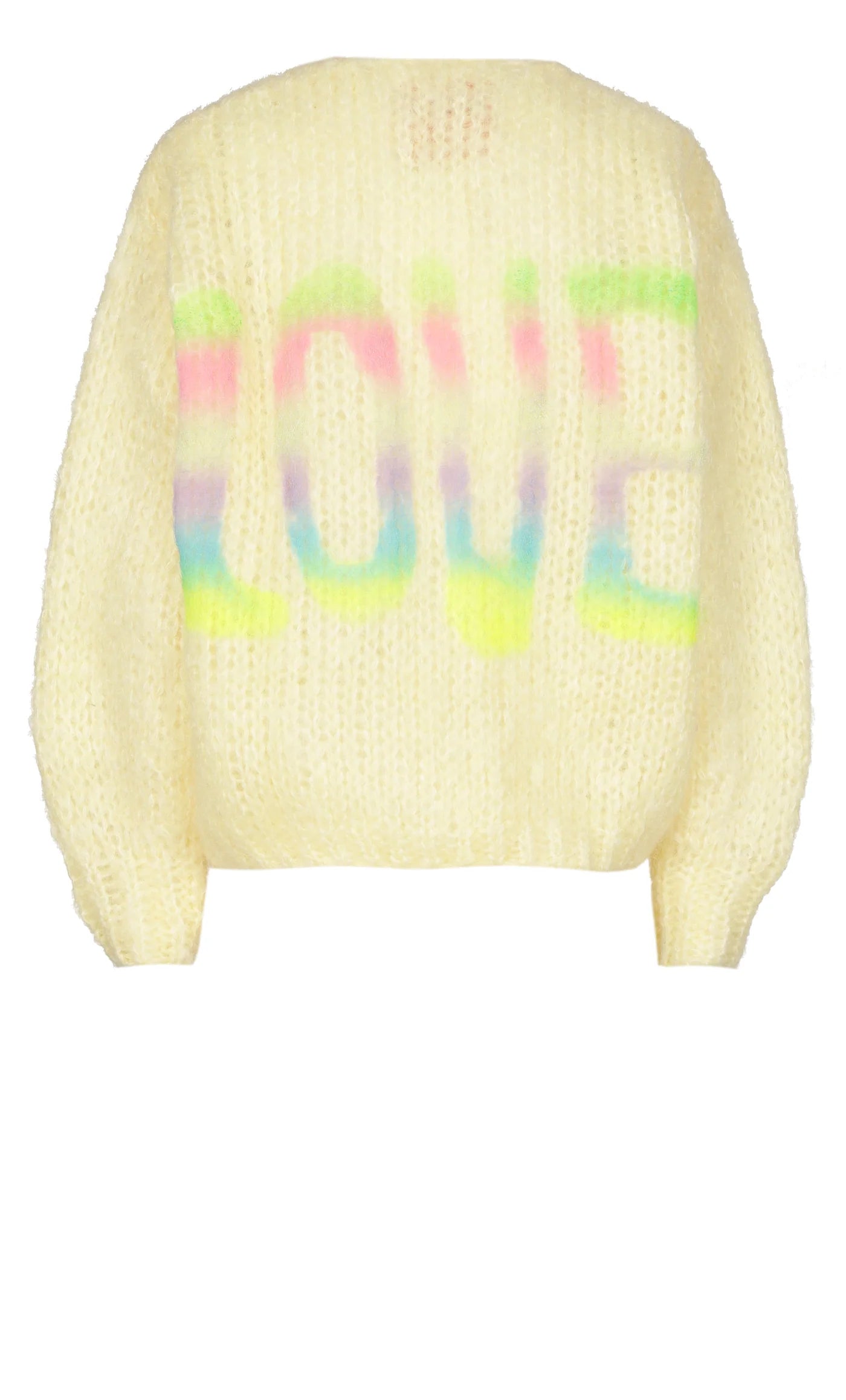 Les Tricots D'o | Charlotte Mohair Cardigan - Pastel Yellow Love Graffiti