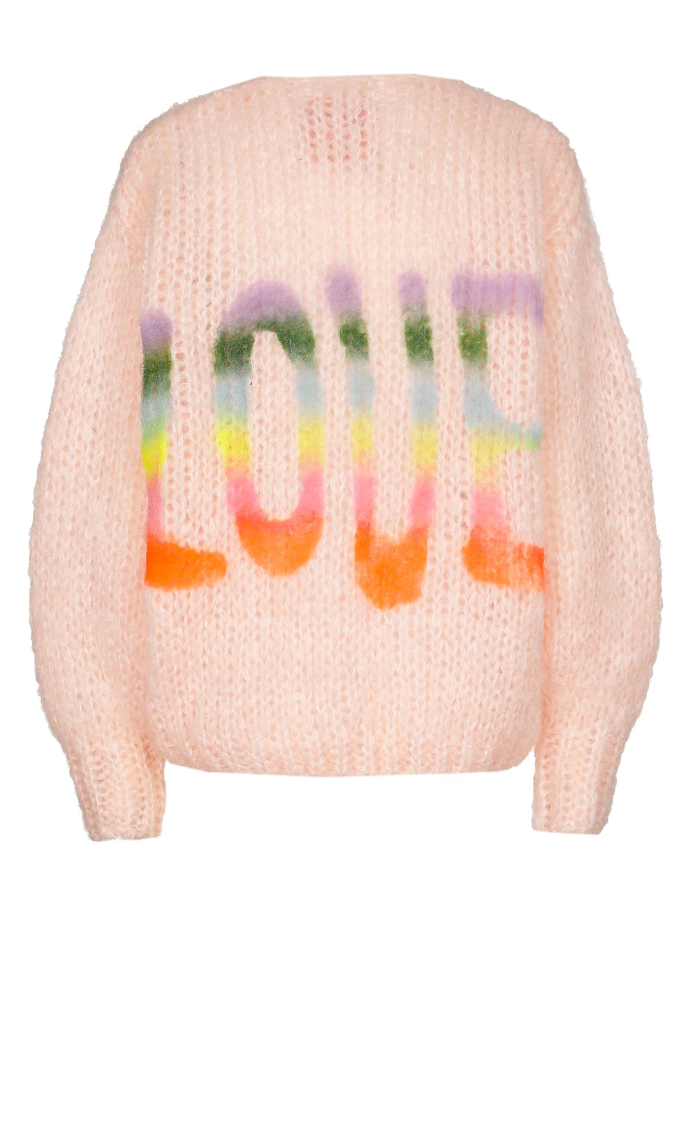 Les Tricots D'o | Charlotte Mohair Cardigan - Pastel Pink Love Graffiti