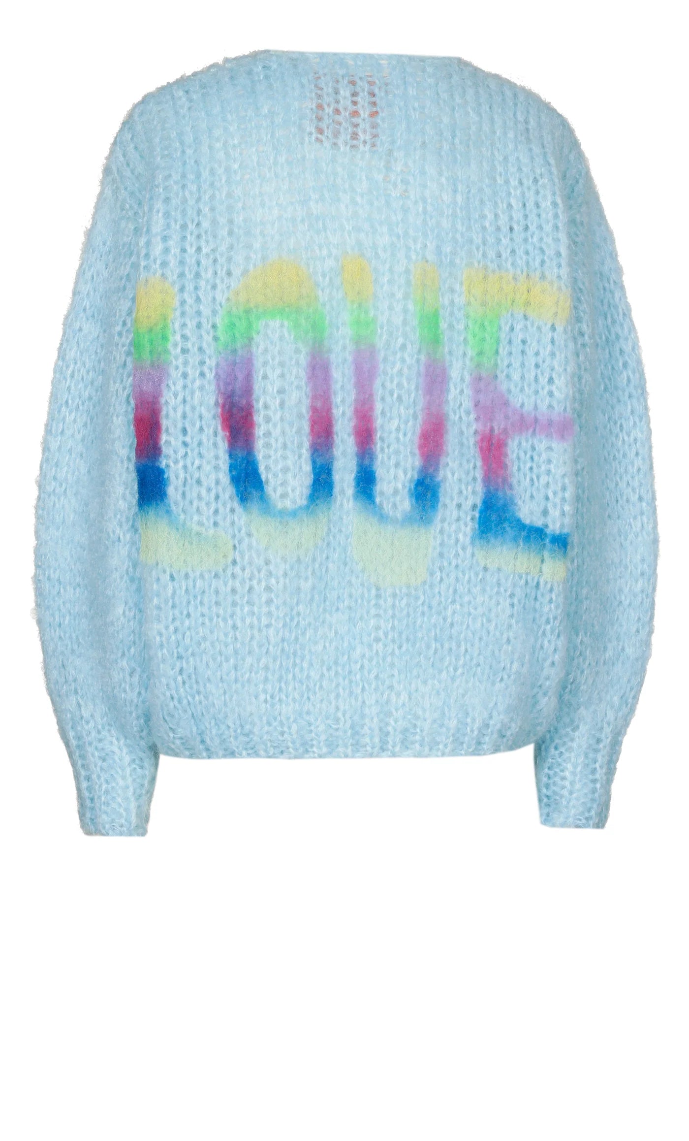 Les Tricots D'o | Charlotte Mohair Cardigan - Sky Blue Love Graffiti