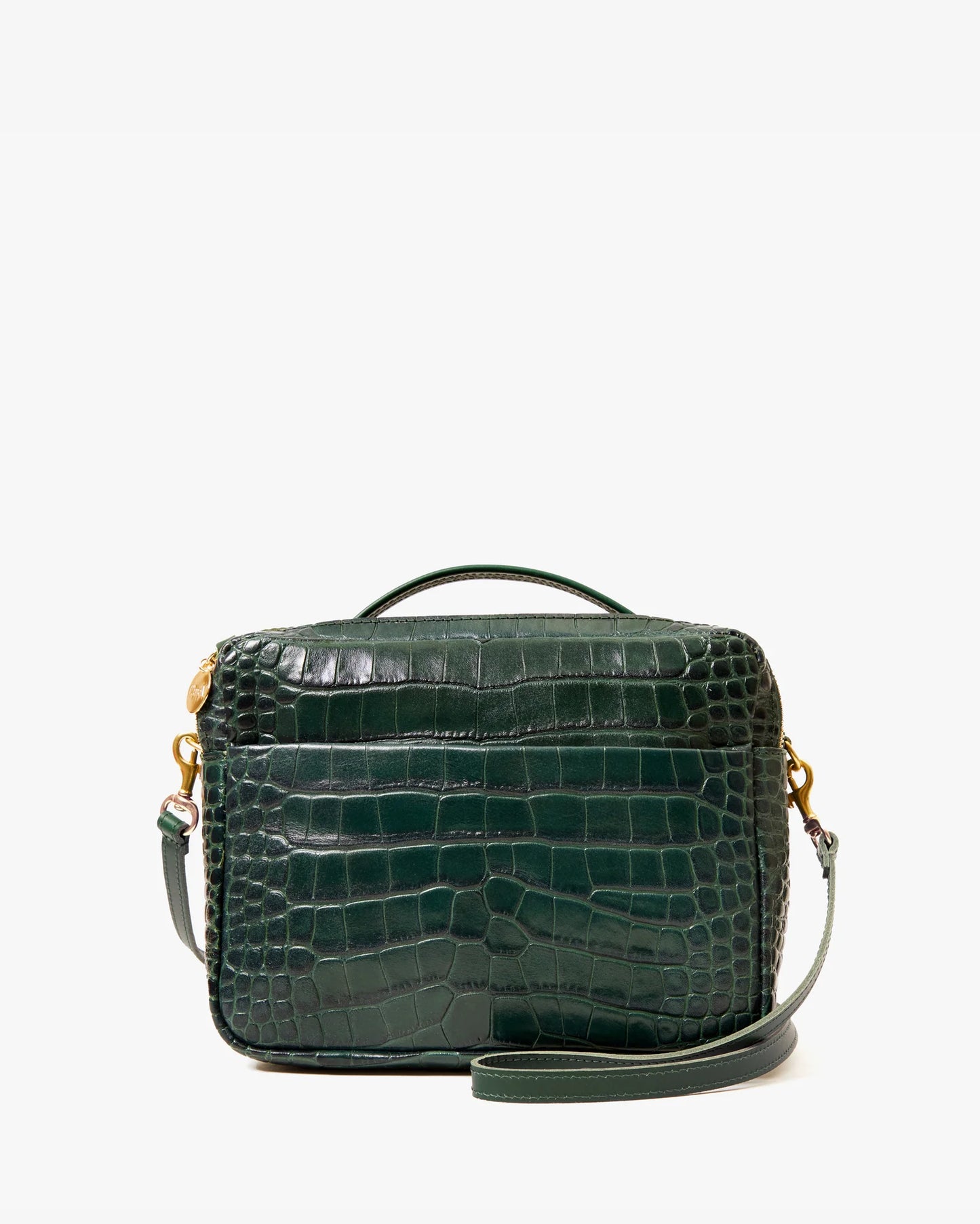 Clare V. | Mirabel Embossed Croc - Deep Pine