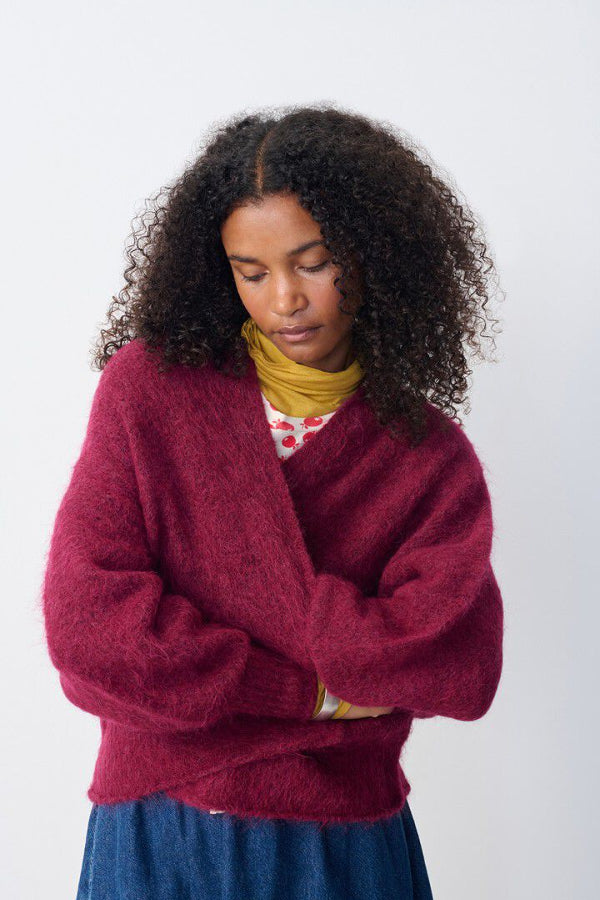 American Vintage | Nuny Cardigan - Burgundy Melange