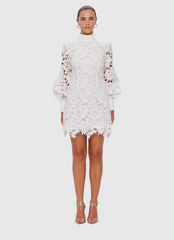 Leo Lin | Isla Lace Mini Dress - Snow