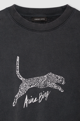 Anine Bing | Spencer Sweatshirt Spotted Leopard - Washed Black
