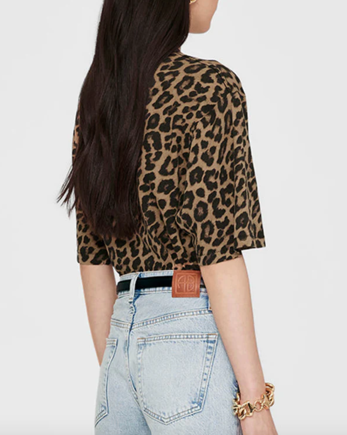 Anine Bing | Avi Tee - Black and Brown Leopard