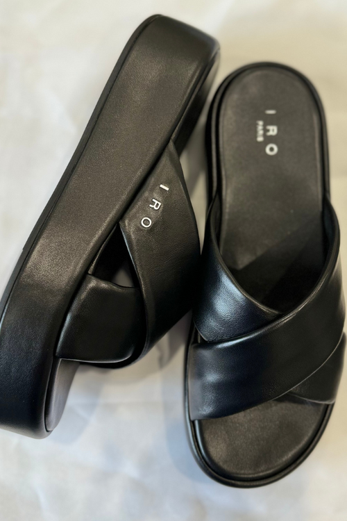 IRO Paris | Tutti Leather Platform Mules - Black