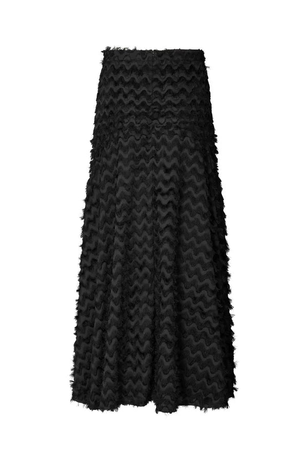 Rabens Saloner | Selija Feathery Skirt - Black