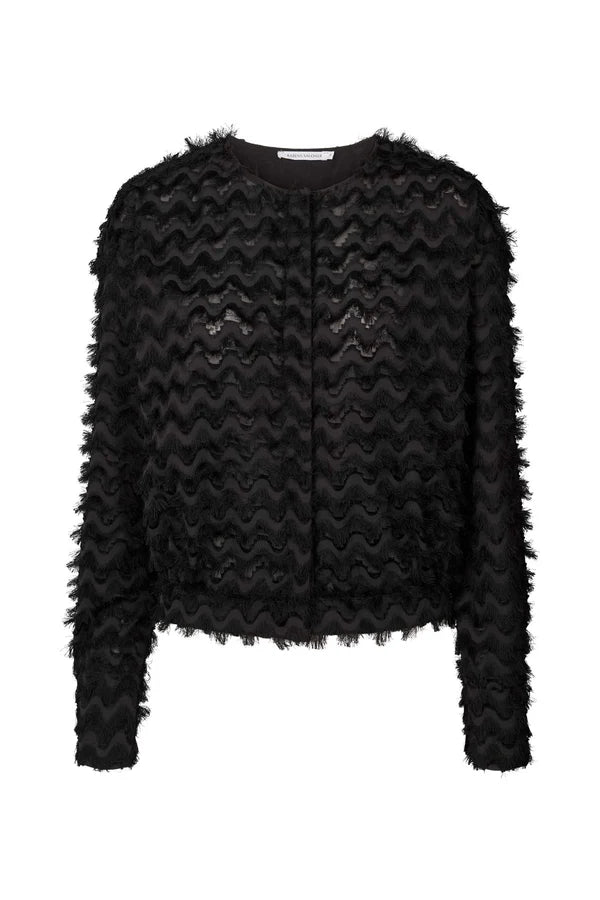 Rabens Saloner | September Feathery Shirt Jacket - Black