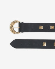 IRO Paris | Looky Wide Leather Belt - Black