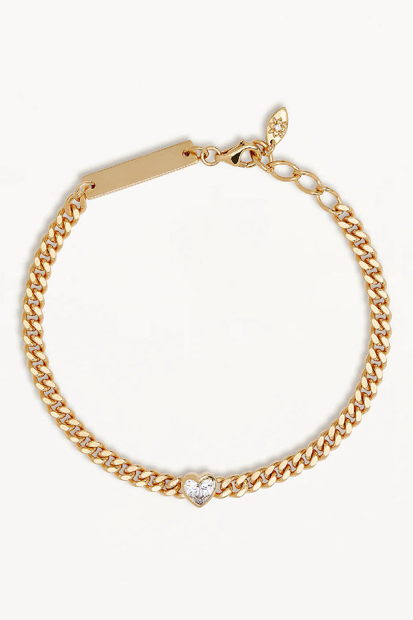 By Charlotte | Radiant Heart Curb Bracelet - Gold