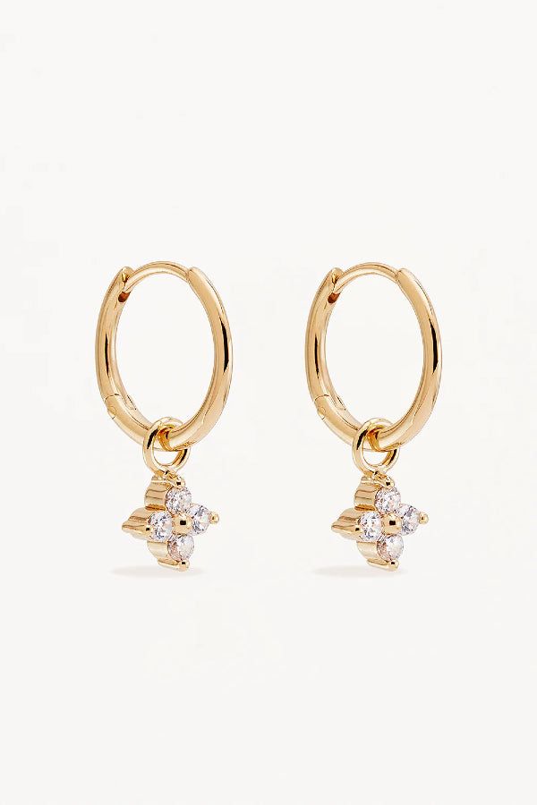 By Charlotte | Crystal Bloom Hoop - Gold