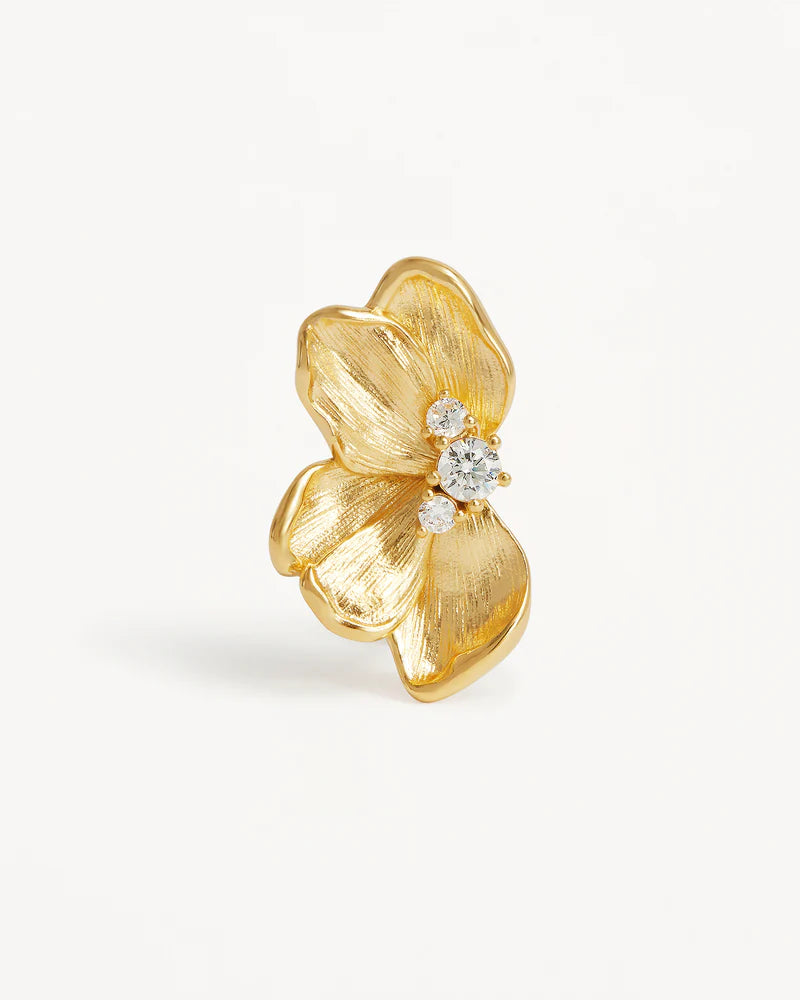 By Charlotte | Serene Lotus Statement Earrings - Gold