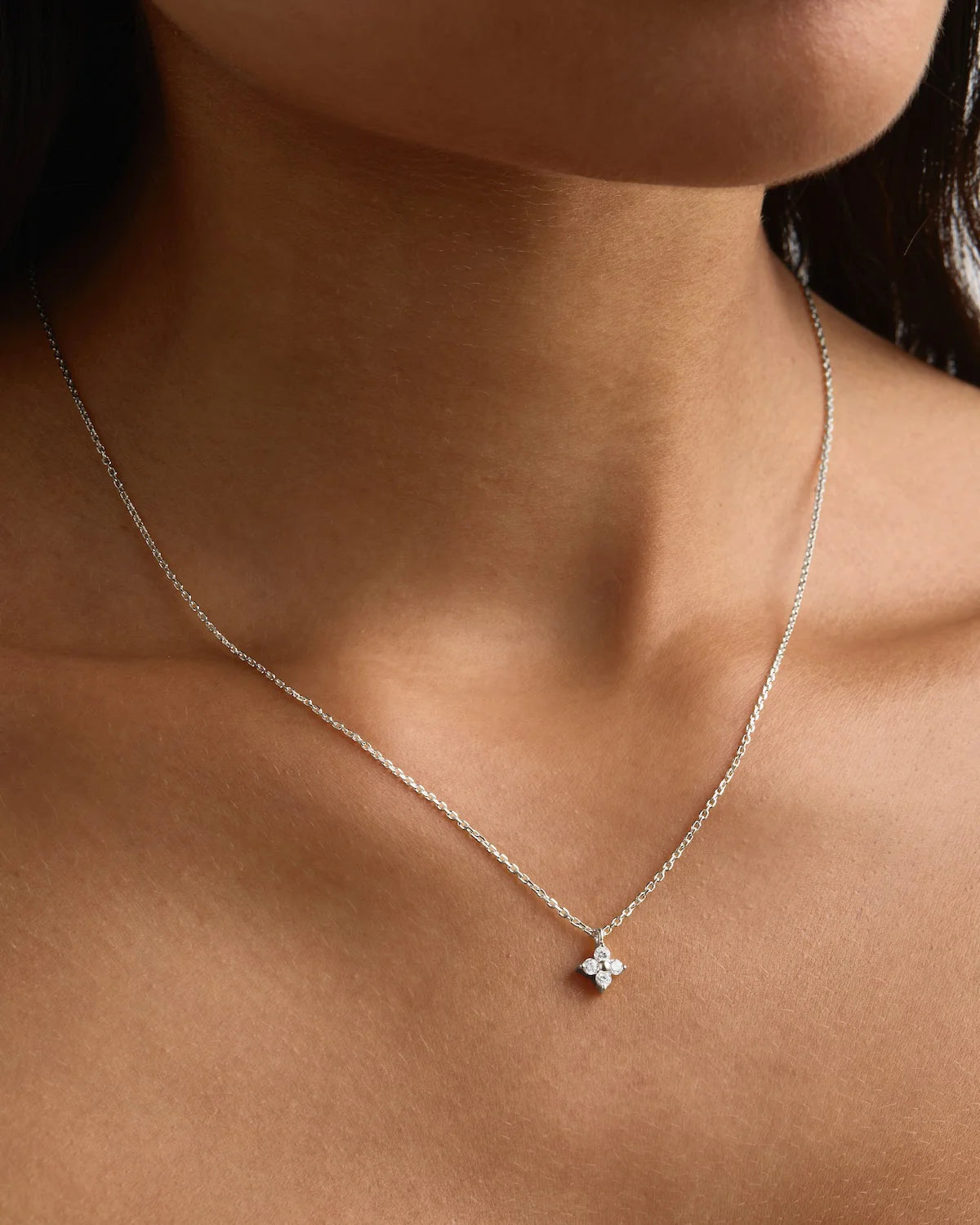 By Charlotte | Crystal Bloom Necklace - Silver