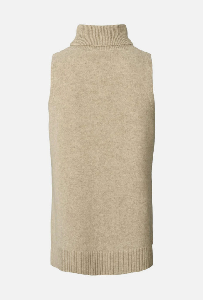 Rabens Saloner | Diara Pure Wool Funnel top - Oatmeal