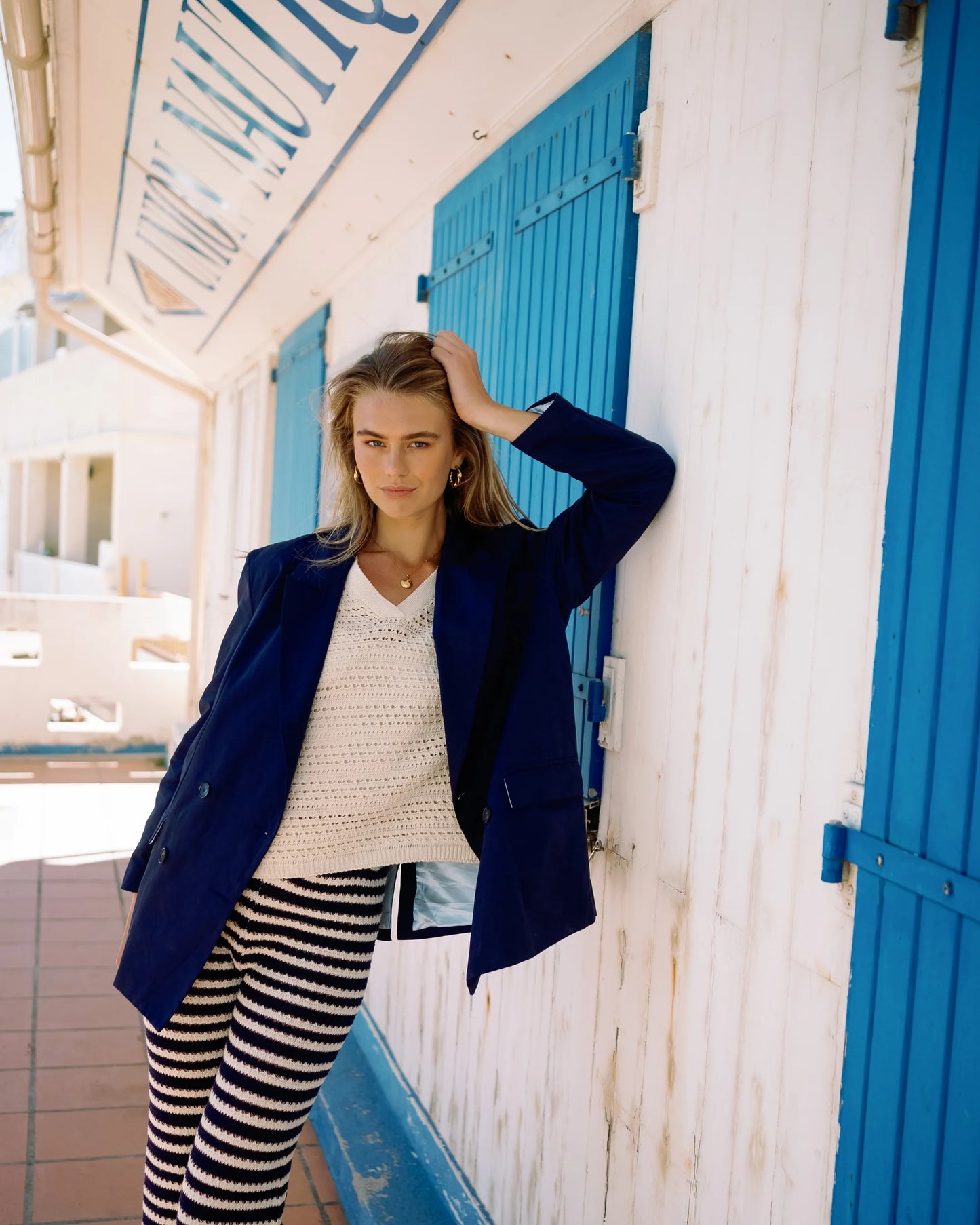 Les Tricots D'o | Giovanna Cotton Blazer - Navy
