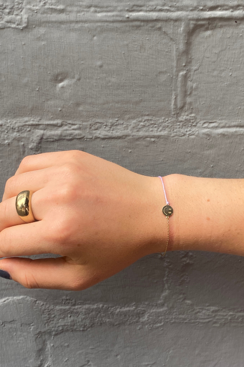 Anine Bing | Smile String Chain Bracelet - Gold and Lavender