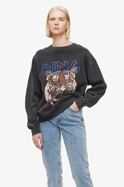 Anine Bing Black Tiger Sweatshirt