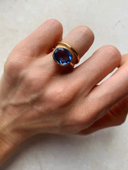 Shyla London | Oval Chunky Ring - Dark Blue