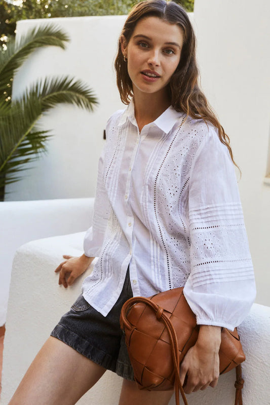Indi & Cold | Embroidered Blouse - White