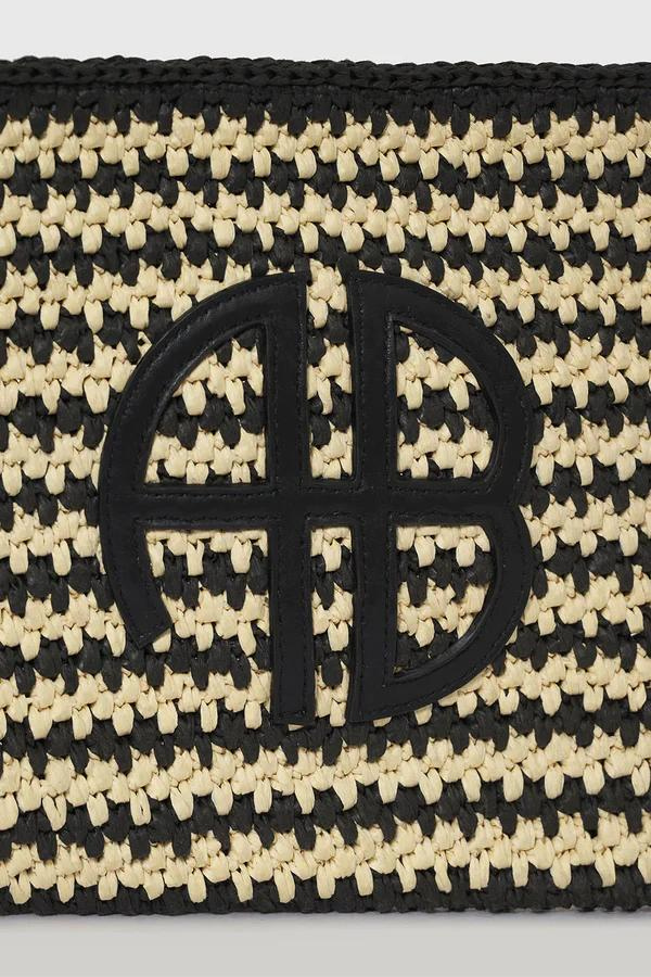 Anine Bing | Rio Pouch - Black and Natural Stripe