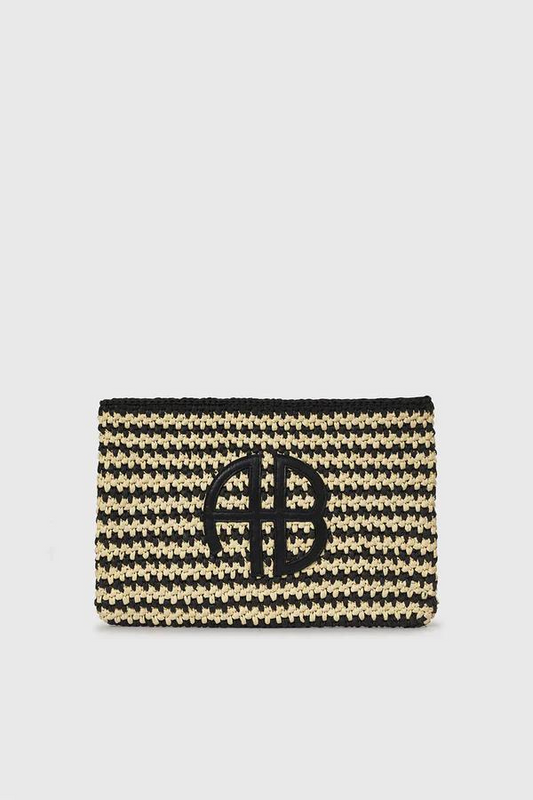 Anine Bing | Rio Pouch - Black and Natural Stripe