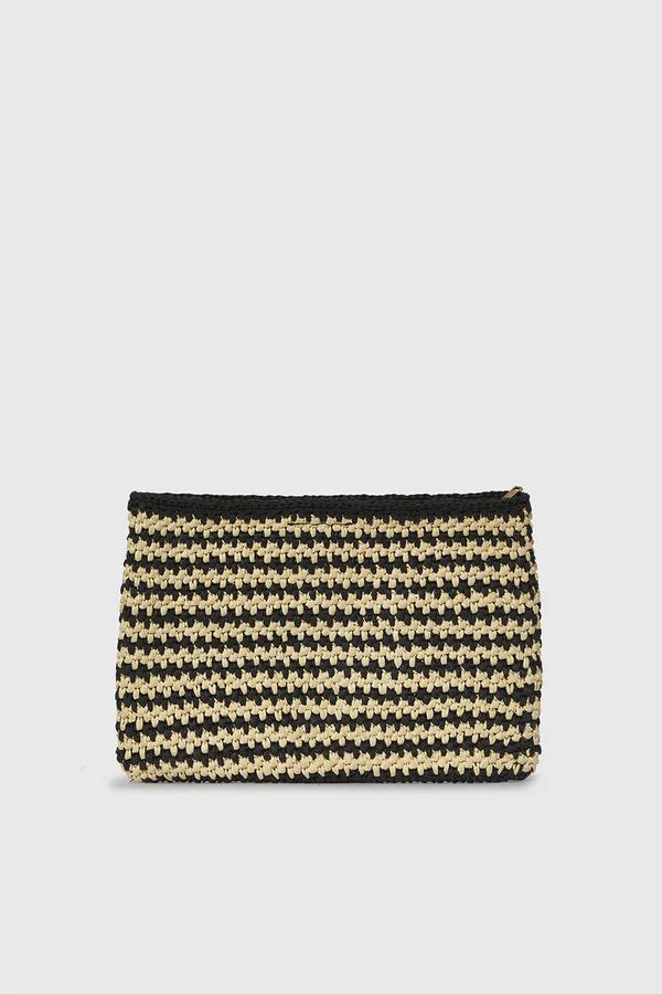 Anine Bing | Rio Pouch - Black and Natural Stripe