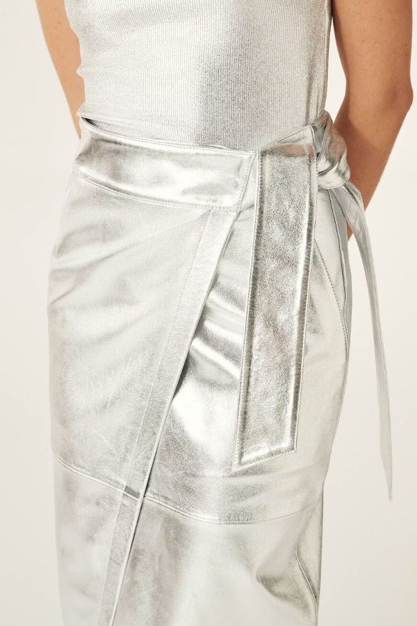 Ba&sh | Faye Midi Skirt - Silver