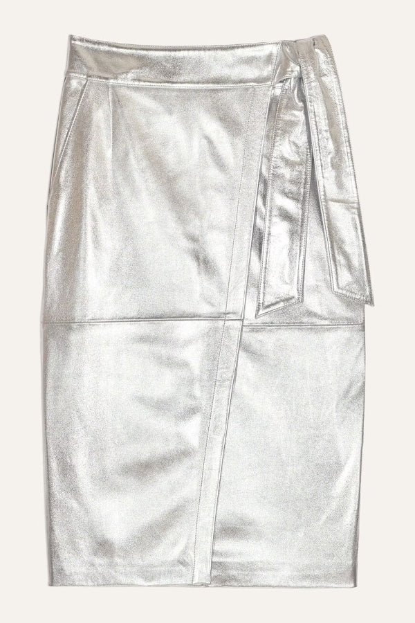 Ba&sh | Faye Midi Skirt - Silver