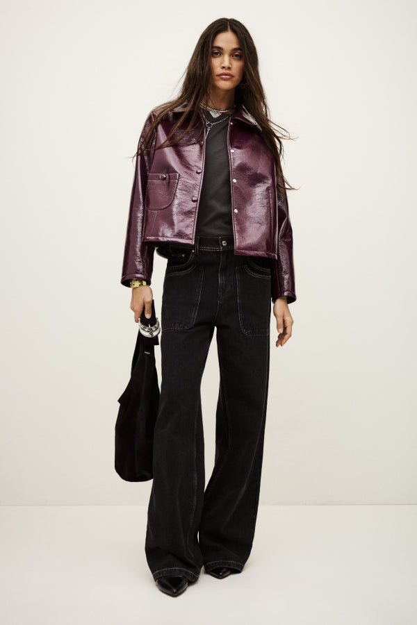 Ba&sh | Meelos Patent Jacket - Bordeaux